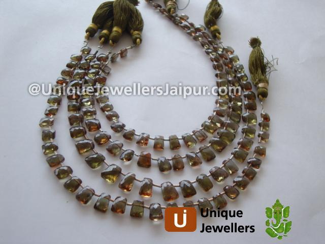 Green Andalusite Faceted Tie Beads